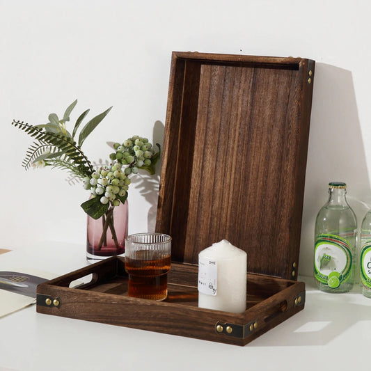 ArtisanWood: Minimalist Carbonized Serving Tray